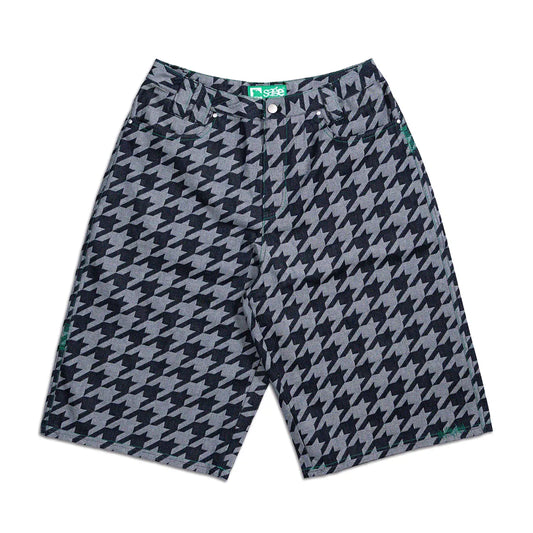 5age Houndstooth Denim Shorts