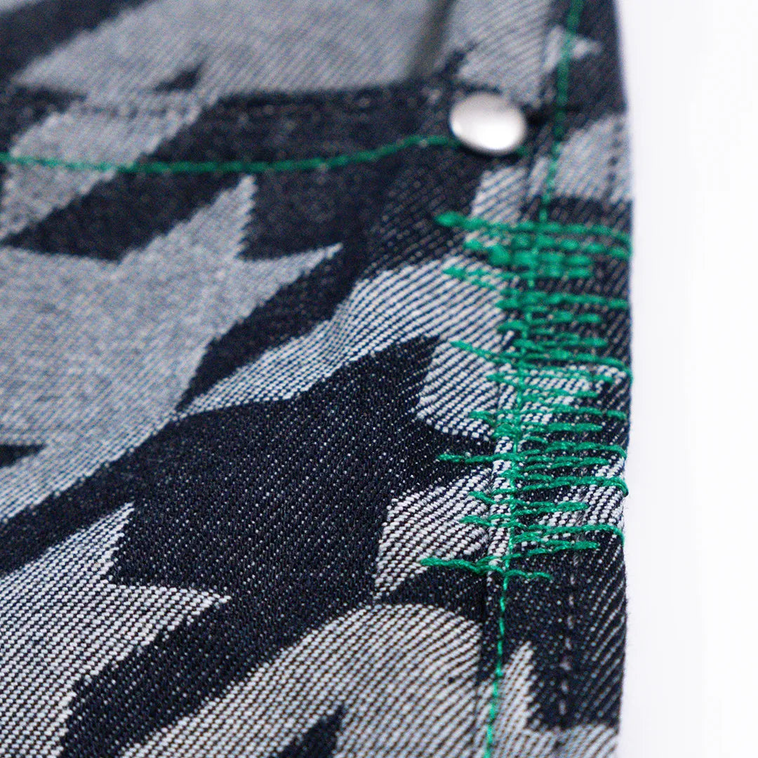 5age Houndstooth Denim Shorts