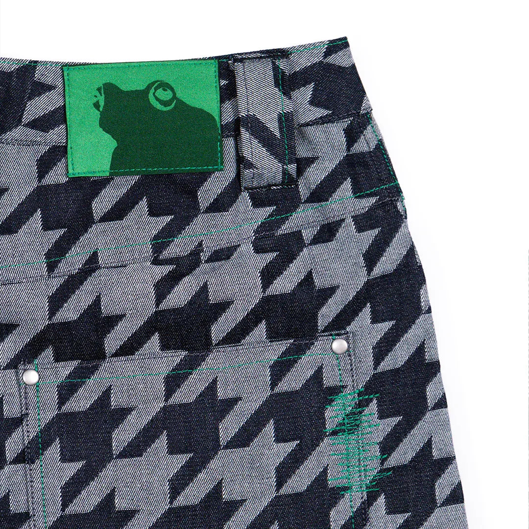 5age Houndstooth Denim Shorts
