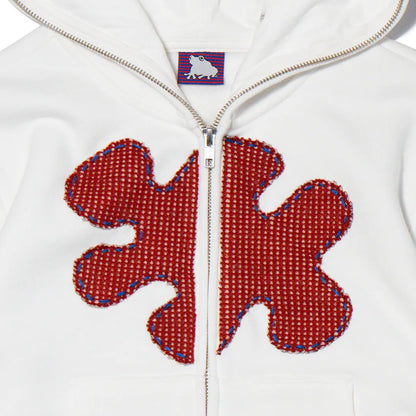 Pierced Patch Zip Hoodie