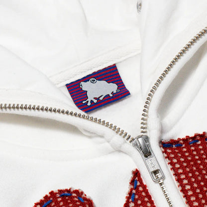 Pierced Patch Zip Hoodie