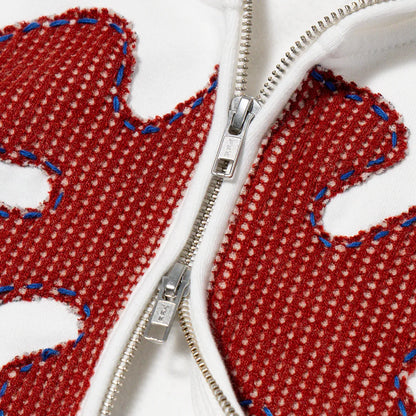 Pierced Patch Zip Hoodie