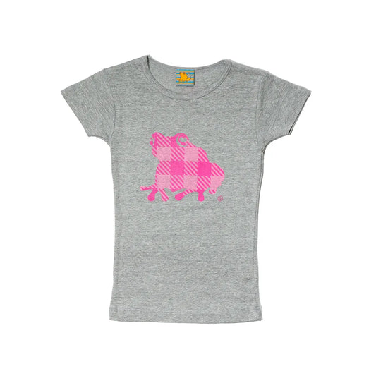 gingham kaeru lady's S/S Tee